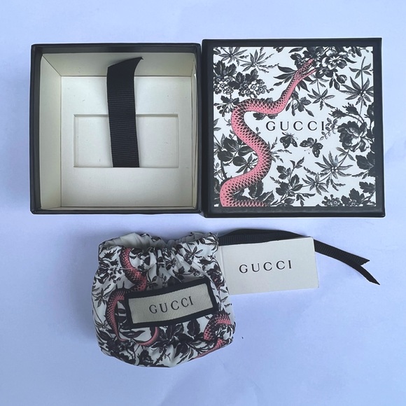 NEW Gucci Trademark Logo Sterling Silver Wide Striped Band Ring - Picture 6 of 6